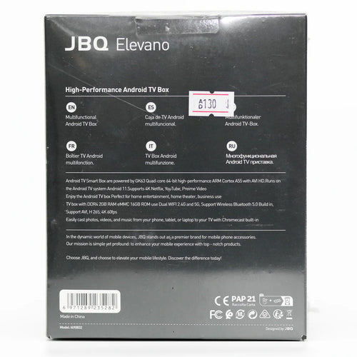 JBQ Elevano Android TV Box – 4K Streaming Media Player