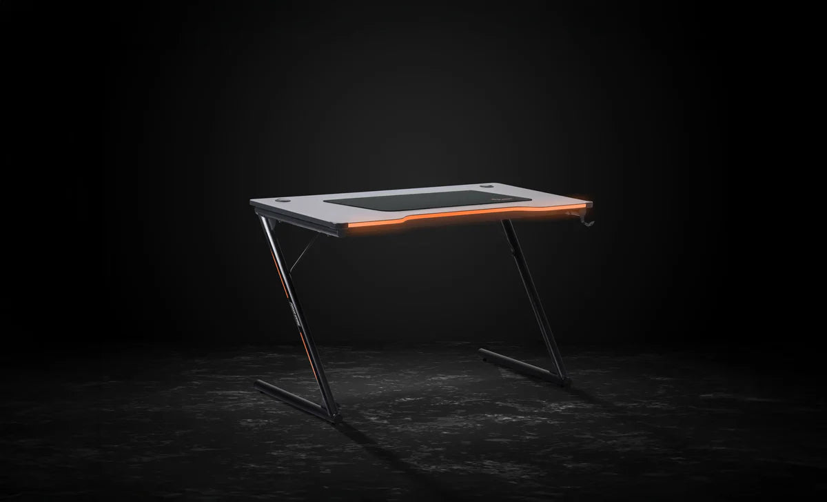 Porodo Gaming RGB Desk with Large Mousepad – 120×60cm, LED Lighting, Headphone Hook