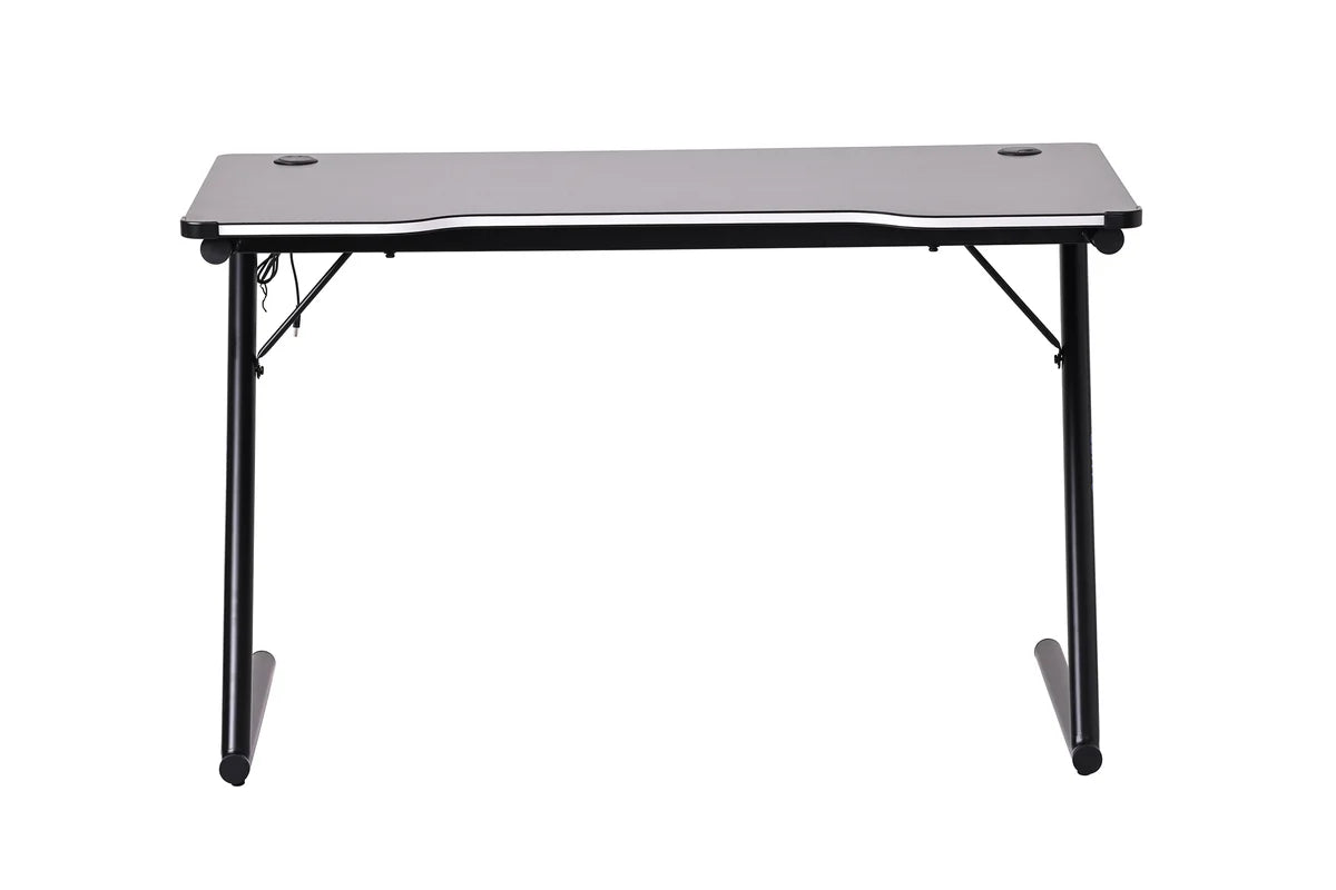 Porodo Gaming RGB Desk with Large Mousepad – 120×60cm, LED Lighting, Headphone Hook