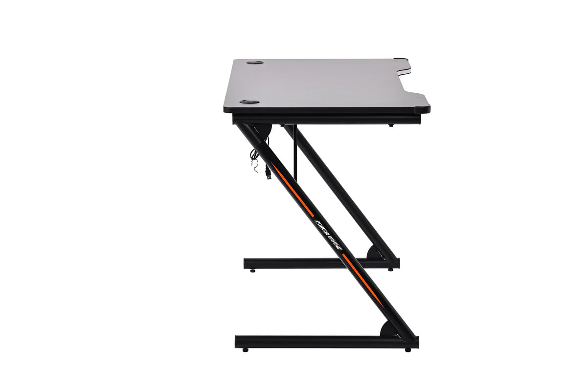 Porodo Gaming RGB Desk with Large Mousepad – 120×60cm, LED Lighting, Headphone Hook